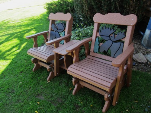 Split Settee Double Glider/Table in Center