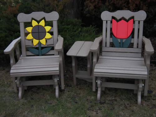 Split Settee Double Glider/Table in Center