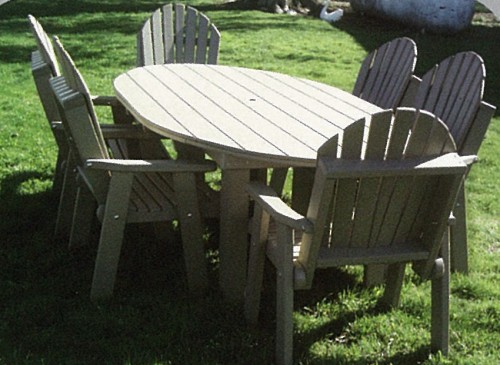 4'x8'x2' Oval Picnic Table for 6 (1x6 Top)