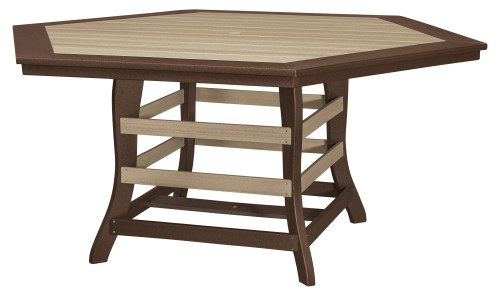 72" Hexagon Table w/Border Counter Height