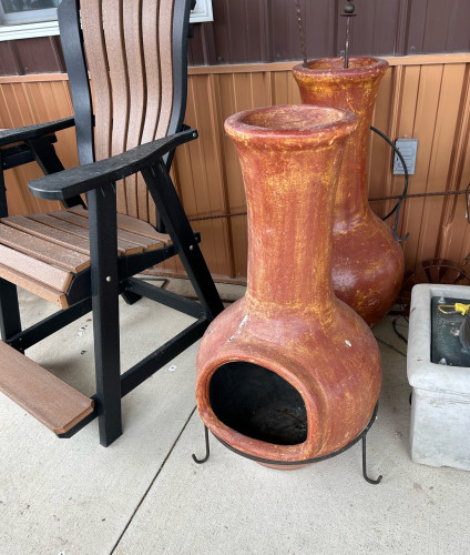 Rustic Clay Chiminea Fireplace